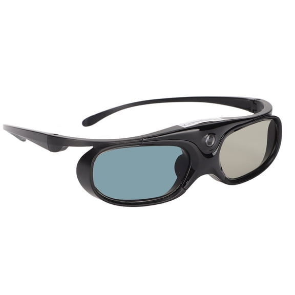 Active Shutter 3D Glasses for DLP Projectors - Rechargeable 3D Viewing Eyewear for Movies, Black