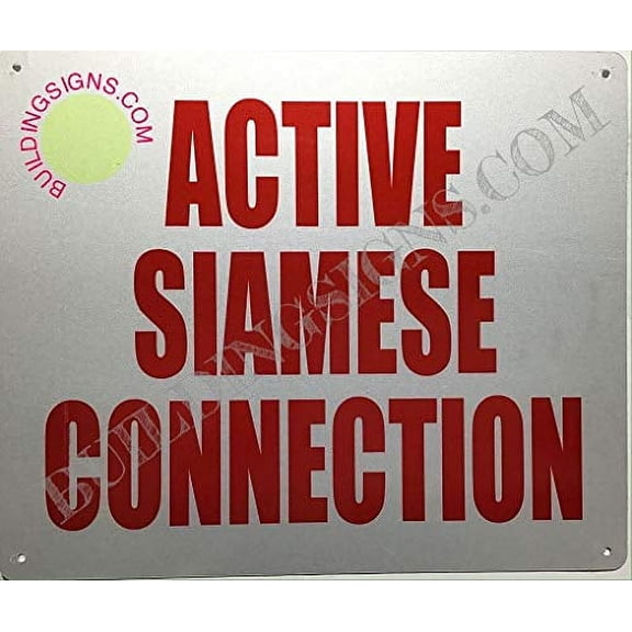 Active Siamese Connection Sign (Reflective !!, Aluminium-Rust Free,White, Size 10X12) (ref-2201)