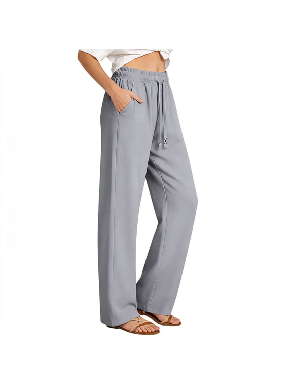 Active Stretch Pants for Women Comfy Fit Ice Silk Quick Dry Breathable Hiking Pants Athletic Joggers for Summer Running Travel Workout with Pockets