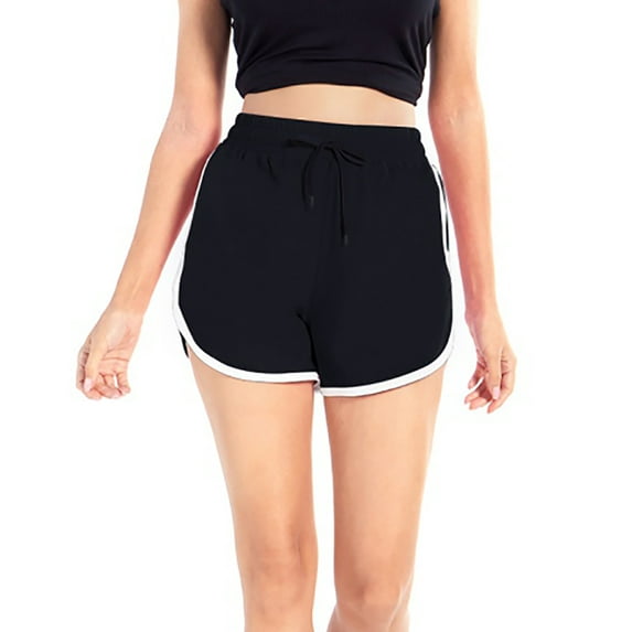 Active Teen Girls Yoga Shorts Dolphin Shorts Drawstring Summer Running Fitness Gym Dance Workout Shorts,High Waisted Girls Sorts Shorts for PE Practice Training Fitness,S-4XL Black