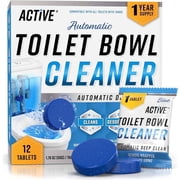 Active Toilet Bowl Cleaner Gel Tablets, Hard Water Stain Remover and Deodorizer, 12 Count