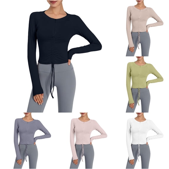 Active Tops Women Athletic Long Sleeve Yoga Top for Autumn and Winter – Fitted Running and Fitness Shirt for Daily Casual Holiday Black M
