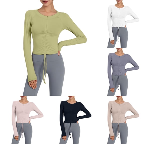 Active Tops Women Athletic Long Sleeve Yoga Top for Autumn and Winter – Fitted Running and Fitness Shirt for Daily Casual Holiday Green S