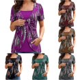 thumbnail image 1 of Active Tops Women Athletic Tops for Women Long Sleeve Tan Raglan Shirt Women Casual Womens Tops Short Sleeve Long Sleeve Layering Tops for Women Tee Tops Women Undershirt Tops for Purple 4XL, 1 of 4