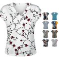 thumbnail image 1 of Active Tops Women Graphic Print Crewneck Tee for Everyday Wear with Comfortable Fit and Stylish Floral Pattern Top for Women White XXL, 1 of 4