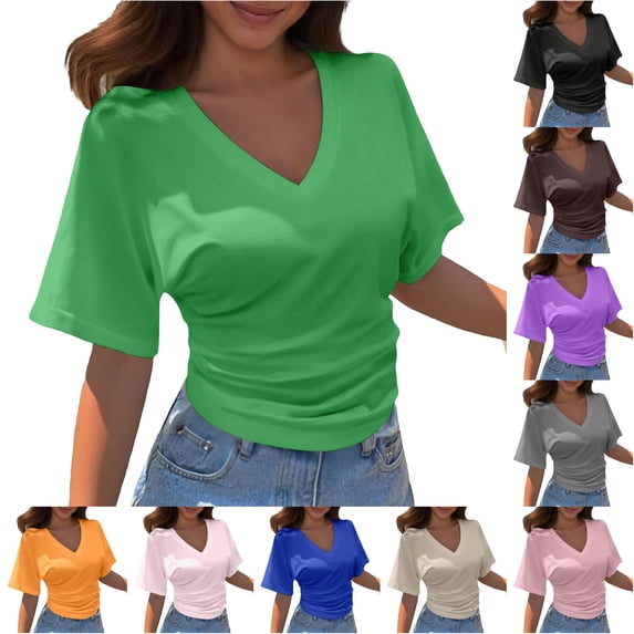 Active Tops Women Long Sleeve Shirt Women Shirts Compression Comfortable Workout Shirts Women Casual Short Sleeve Women Running Long Sleeve Womens T Shirts Short Sleeve Loose Fit Green 5XL