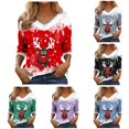 thumbnail image 1 of Active Tops Women Ringer Tee Casual Women Summer Women Solid Tee T Shirt Women Short Sleeve Set Shirt for Women Long Sleeve Compression Women T Shirts Long Sleeve Short Sleeve T Red XXL, 1 of 5