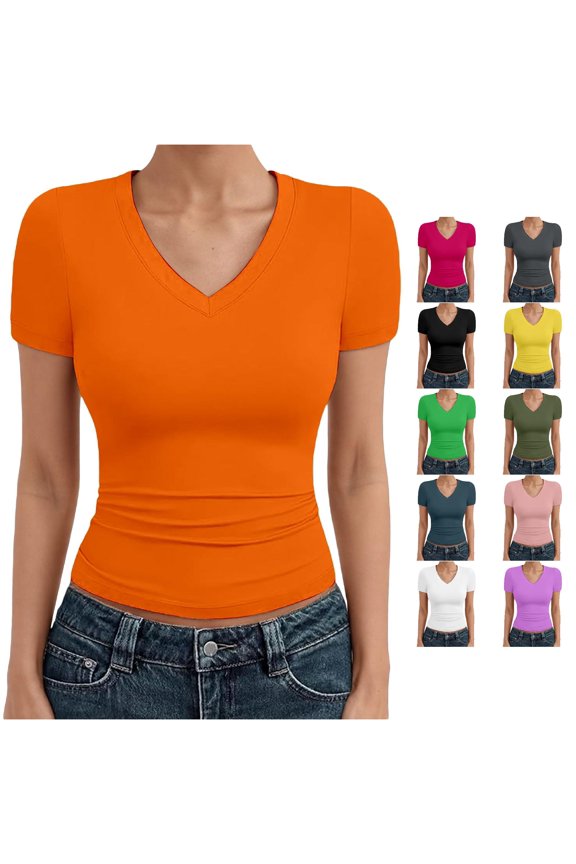 Active Tops Women Short Sleeve T Shirts Spandex Stretch Turtle Neck Ladies Exercise Shirts Women Technical Shirts Women Big Shirt Women Casual Tee T Shirt Womens Top Extra Long Red S