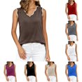 thumbnail image 1 of Active Tops Women Versatile Lightweight Knit Tank Top for Daily and Travel Classic Solid Sleeveless Crewneck Ready Easy Layering for Summer Brown XL, 1 of 3