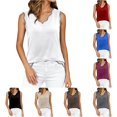 thumbnail image 1 of Active Tops Women Versatile Lightweight Knit Tank Top for Daily and Travel Classic Solid Sleeveless Crewneck Ready Easy Layering for Summer White XXL, 1 of 4