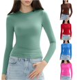 thumbnail image 1 of Active Tops Women Workout Shirts Loose Womens Compression Shirt T Shirts Long Sleeve Spandex Shirt Women Summer Short Sleeve Neck Tops for Women Shirts Compression Women Green XS, 1 of 4