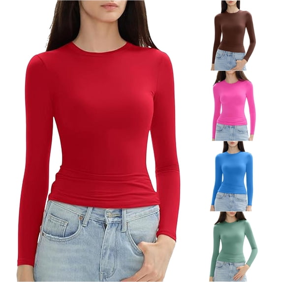 Active Tops Women Workout Shirts Loose Womens Compression Shirt T Shirts Long Sleeve Spandex Shirt Women Summer Short Sleeve Neck Tops for Women Shirts Compression Women Red XS