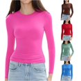 thumbnail image 1 of Active Tops Women Workout Shirts Loose Womens Compression Shirt T Shirts Long Sleeve Spandex Shirt Women Summer Short Sleeve Neck Tops for Women Shirts Compression Women Pink S, 1 of 4