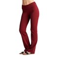 thumbnail image 1 of Active USA Regular Leg Stretch Cotton Fold Over Workout Yoga Pants, Medium, Burgundy, 1 of 2