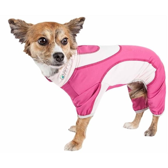 Active Warm-Pup Heathered Performance 4-Way Stretch Two-Toned Full Bodied Track Suit - Hot Pink & Light Pink, Extra Large
