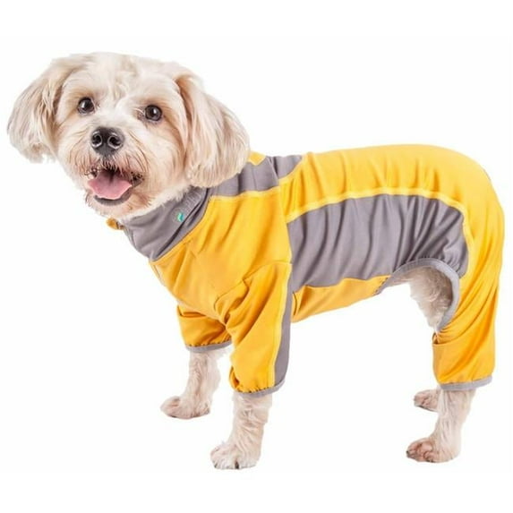 Active Warm-Pup Heathered Performance 4-Way Stretch Two-Toned Full Bodied Track Suit - Orange & Grey, Large