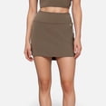 thumbnail image 1 of Active Women's Athletic Mini Skirt with Contrast Side Stripes and Built-In Shorts for Support - Large, Gray, 1 of 5