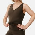 thumbnail image 1 of Active Women's Ruched Front Sports Tank with Stretchy Shoulder Straps - Small, Brown, 1 of 7