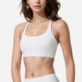 thumbnail image 1 of Active Women's Seamless Ribbed Sports Bra with Scoop Neck and Wide Straps - Medium, White, 1 of 7