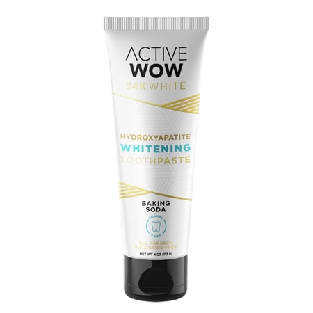 Active Wow Hydroxyapatite Whitening Toothpaste, Travel Toothpaste, 4 oz