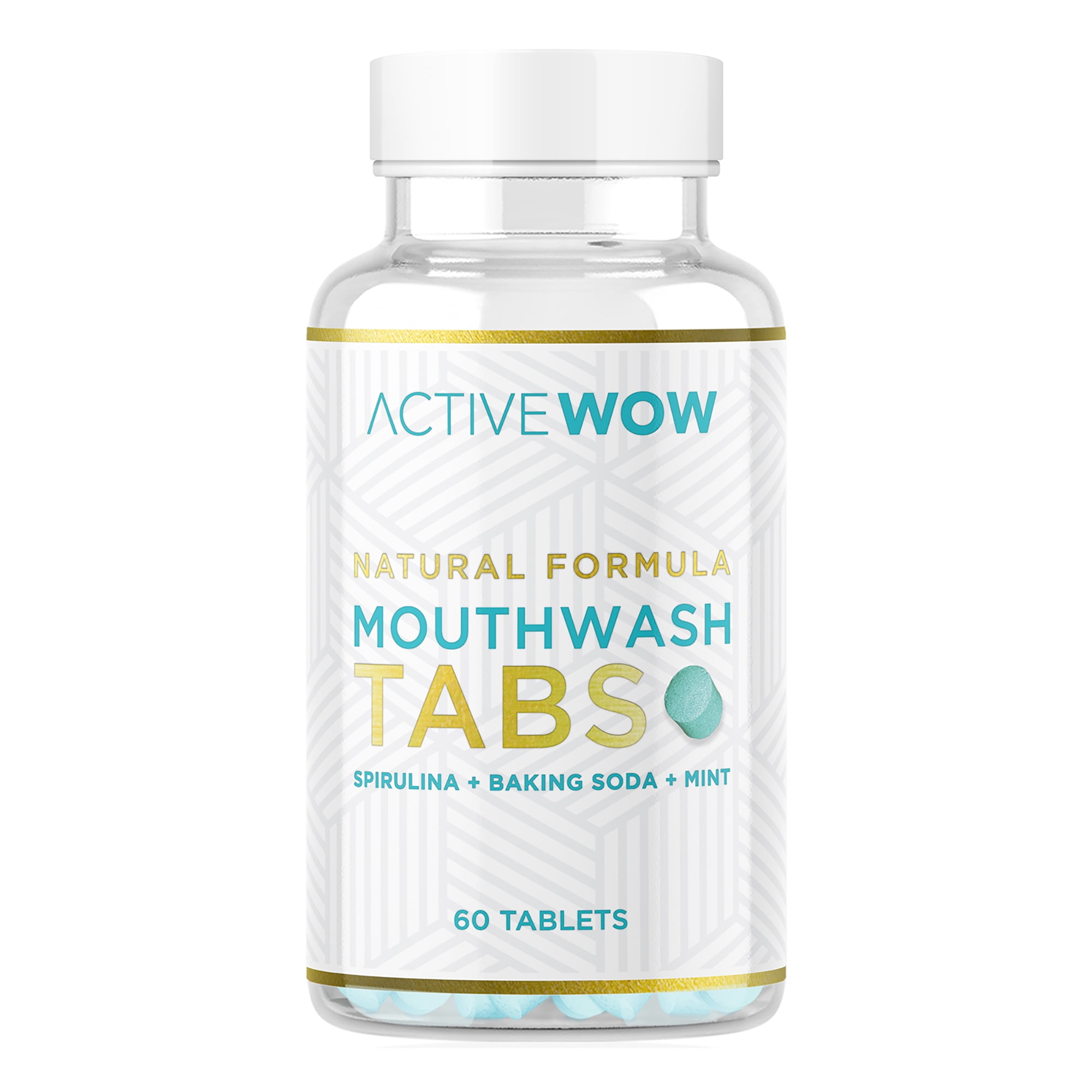 Active Wow Natural Mouthwash Tablets, Mouthwash Alcohol Free, 60