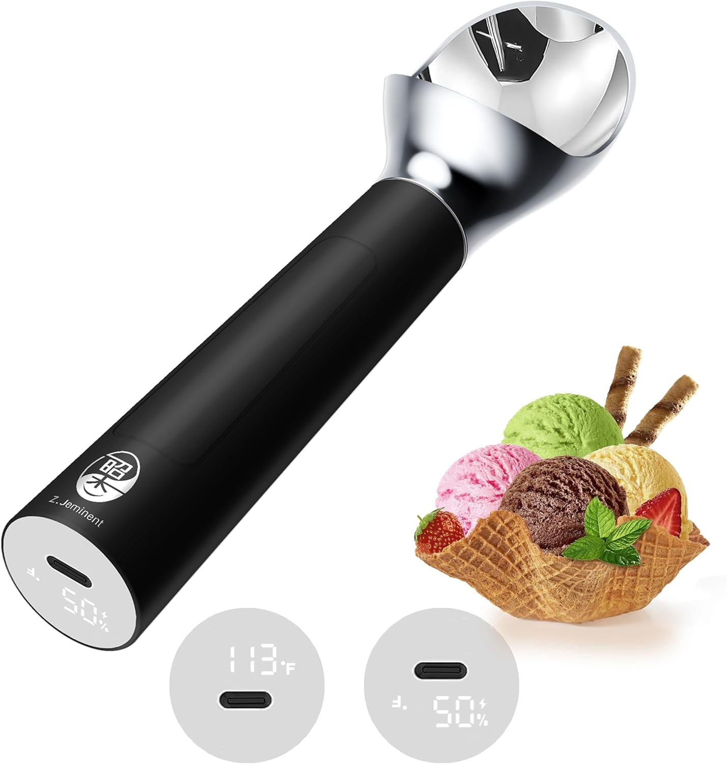 Active heating thermostatic ice cream scooper Easy Scooping for hard ...