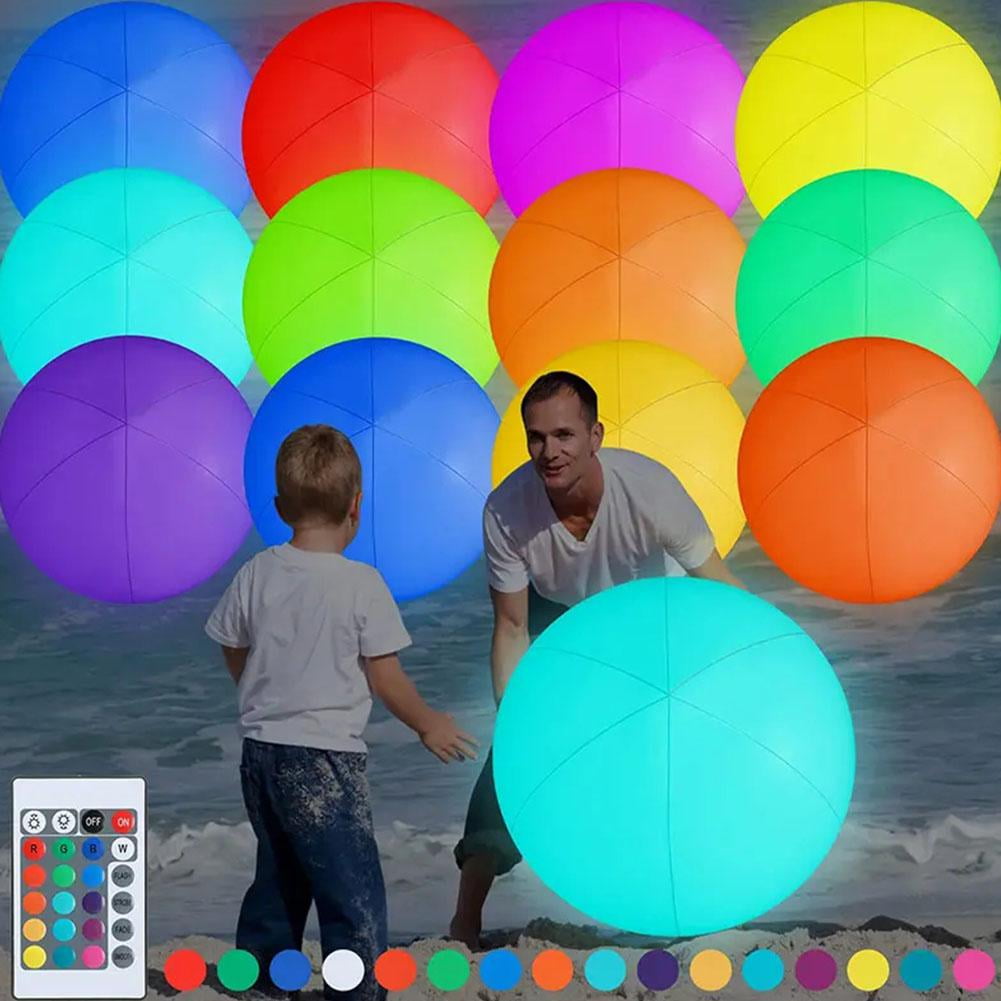 ActiveGlam Beach Ball LED Glow Ball Pool Toys 16 Colors Lights Pool ...