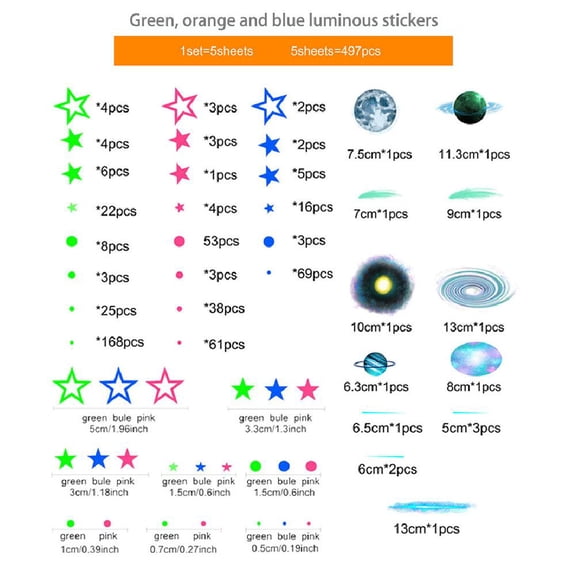 Plastic Luminous Decorative Wall for Room - Unique Night Glow, Multiple Sizes, Easy Installation