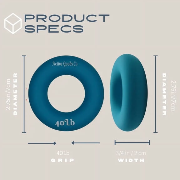 ActiveGoodsCo. 40Lb Hand-Exerciser, Diameter 2.5in, Single Ring or Set, Visit to see more options.