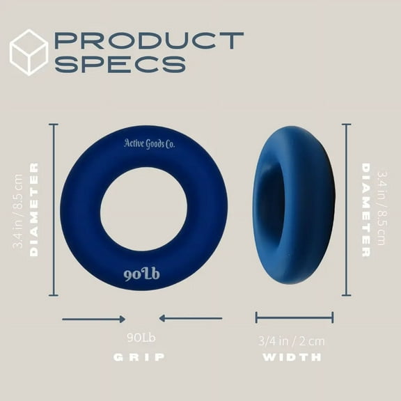 ActiveGoodsCo. 90Lb Hand-Exerciser, Diameter 3.5in, Single Ring or Set, Visit to see more options.