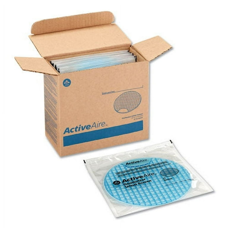 ActiveAire Deodorizer Urinal Screen with Side Tab, Sunscape Mango Scent, Orange, 12/Carton ActiveAire Deodorizer Urinal Screen with Side Tab, Sunscape Mango Scent, Orange, 12/Carton