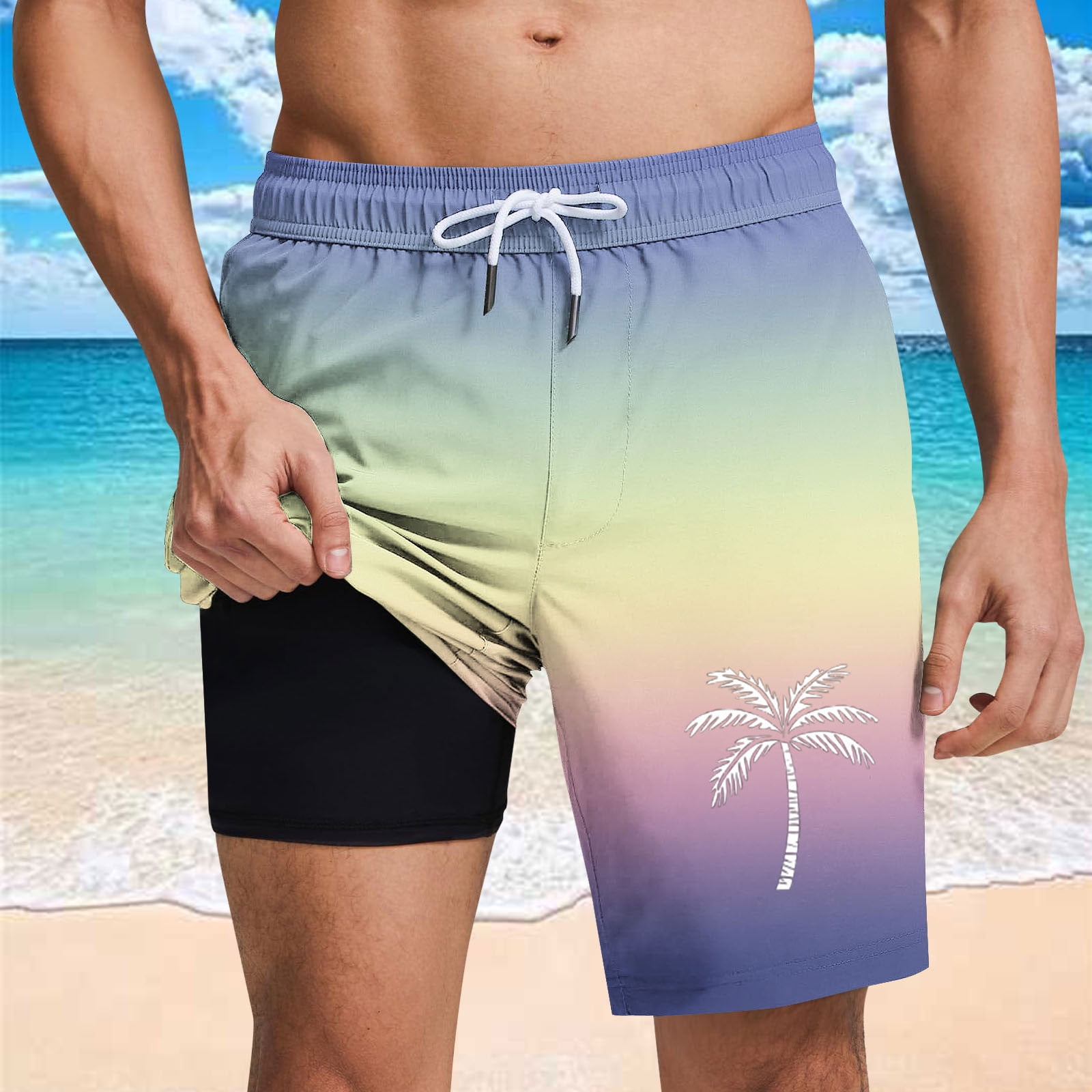 Activewear Shorts Summer Shorts for Men Men's Shorts Clearance, Elastic ...