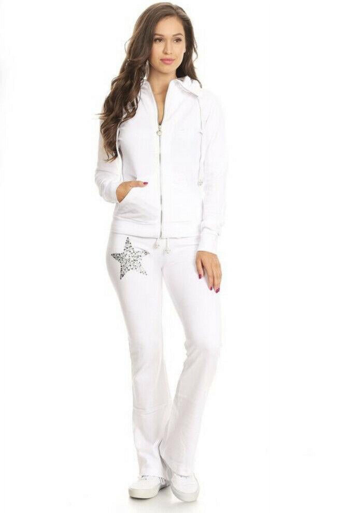 Activewear set with embellishment details comes with zip up jacket ...
