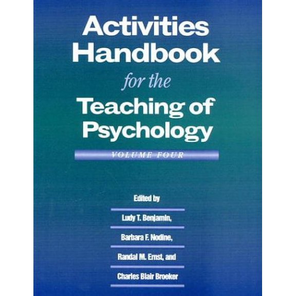 Pre-Owned Activities Handbook for the Teaching of Psychology (Paperback) 1557985375 9781557985378