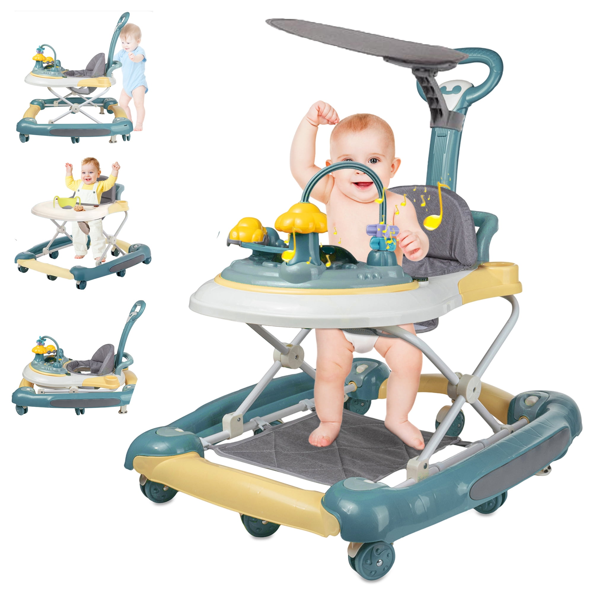 Jonster Baby Walker, 4 in 1 Foldable Walkers with Wheels & Removable