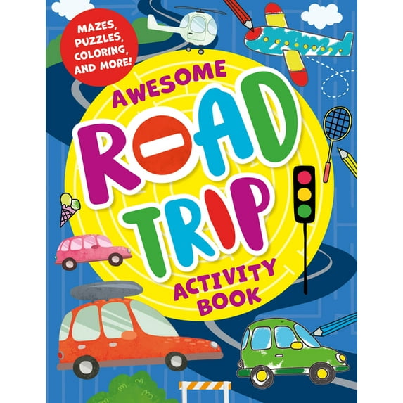 Activity Book: Awesome Road Trip Activity Book : Mazes, Puzzles, Coloring, and More! (Paperback)