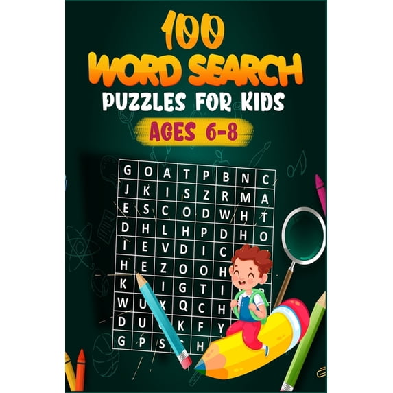 Activity Book for Children's ( Coloring 100 Word Search Puzzles for Kids ages 6-8, (Paperback)