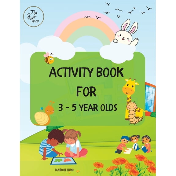 Activity Book For 3-5 Year Olds: Colouring, Tracing Letters, Numbers, Maths, Memory games, Puzzles and more, (Paperback)
