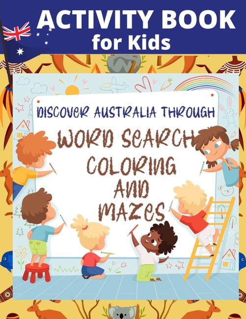 Activity Book for Kids Discover Australia through Word Search Coloring