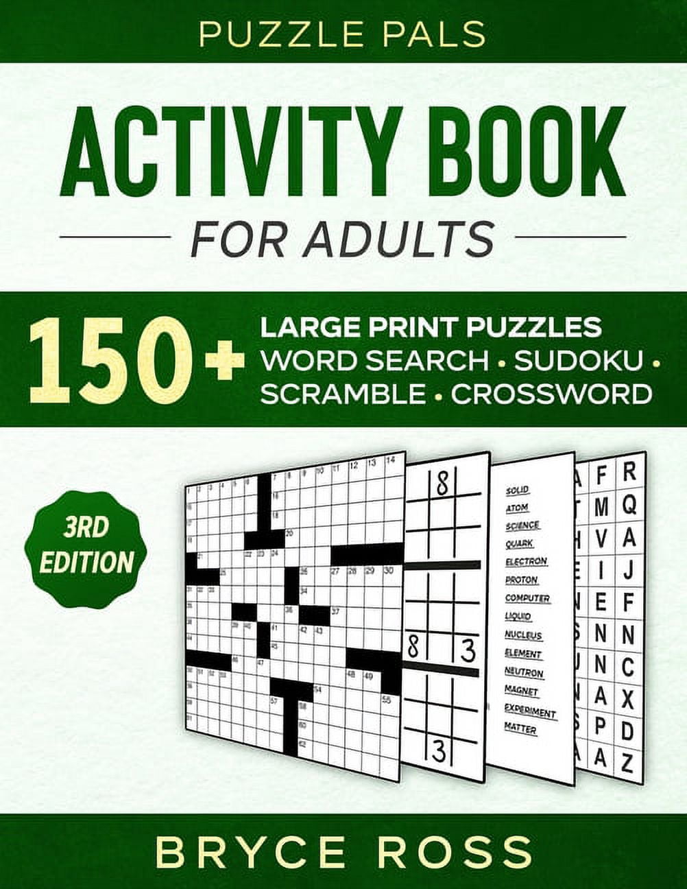 Activity Book for Adults: 150+ Large Print Sudoku, Word Search, and