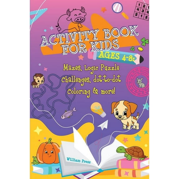 Hobby Photo Illustrator Therapy Activity Book for Kids Ages 4-8: Fun & Challenging Mazes, Logic Puzzle Challenges & Dot to Dot Coloring, (Paperback)