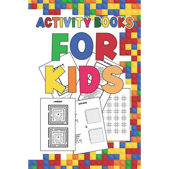 Activity Books for kids: BIG ACTIVITY BOOK with Solutions for kids, Tracing Game, Find the single one, Four in a row, Tic Tac Toe, Hangman, Dots and Boxes, Labyrinth, Find the same sized, Battleship (