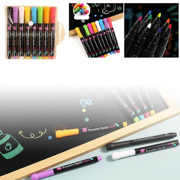 Offer Countdown! Erasable Light Board Pen Colorful Water Soluble Liquid Chalk Led Blackboard Highlighter Light Board Pen 50Ml Pen Practical Home Decor 5.4" X 5.3" X 0.5"