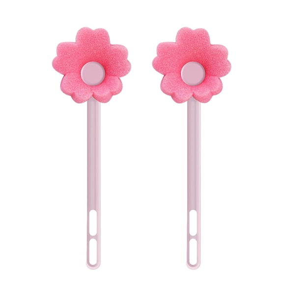 Offer Countdown! Flower Shaped Sponge Bottle Cleaner Durable Water Bottle Brush Cup Cleaning Brush 2 Cleaning Brush Practical Home Decor 9.1" X 2.8"