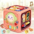 thumbnail image 1 of Activity Cube,Busy Cube Toys Montessori Toys for Toddler Busy Cube Toys for Toddler 18m-3 Educational Busy Cube Learning Toys for 18+ Months,Travel Sensory Toys for Boy Girl(Pink), 1 of 8
