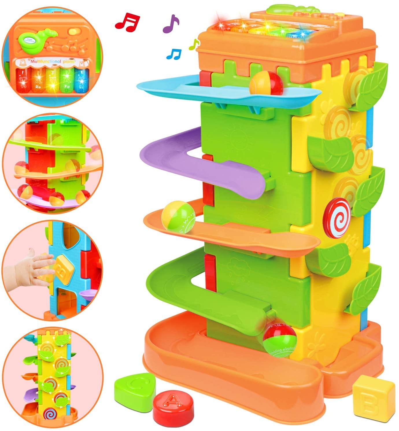 Activity Cube Musical Toddlers Toys, 4-in-1 Piano Toy Keyboard for ...