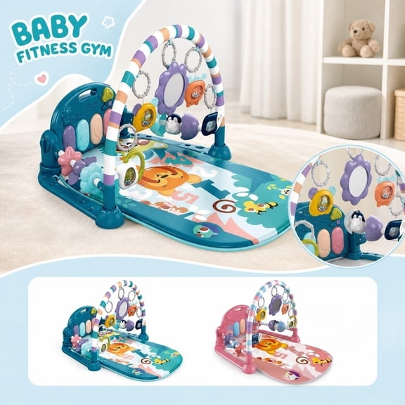 Activity Gym & Play Mat with Kick and Play Piano, Musical Mat with Arch, Infant Sensorys for 0-12 Months, Lay & Play Gift, 1Pack B