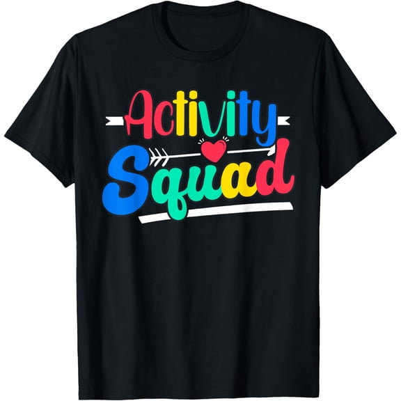 Activity Squad Activity Director Activity Assistant T-ShirtMen's and women's gift, black and white T-shirt, size: Extra large S-4XL