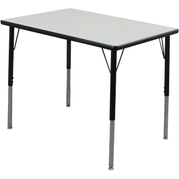 Schooled Rectangular Activity Table for Kids, Junior Adjustable Table, 24” x 36”, Black