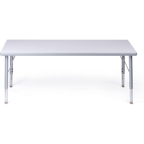 Schooled Rectangular Activity Table for Kids, Standard Adjustable Table, 24” x 48”, Gray